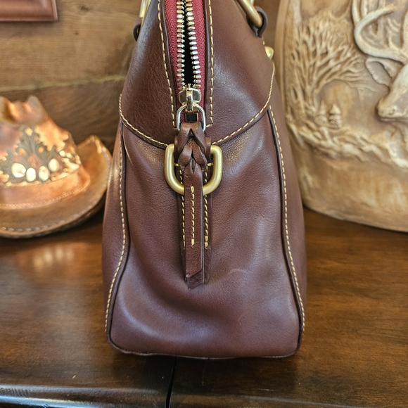 Vintage Dooney & Bourke Tan Leather Satchel - Picture 4 of 15